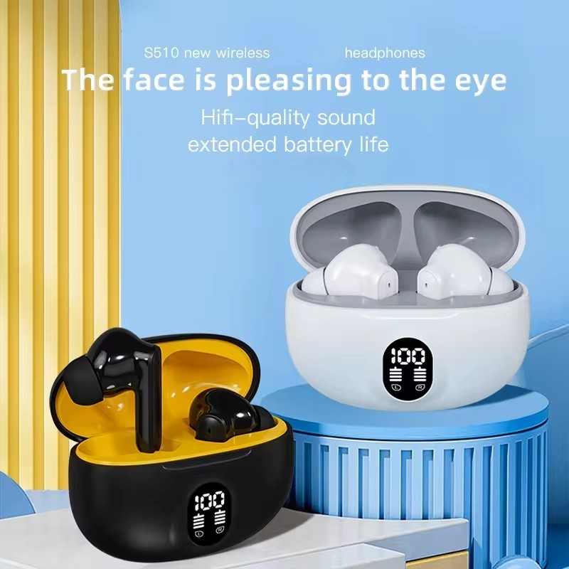 3.1 Special Edition Display Earbuds STEREO Wireless Bluetooth Earbuds With ANC | Mic in-Ear Headphones with LED Display | Type C Fast Charging | Bluetooth for Android/iPhone ( With Box - With Cable - Random Color )